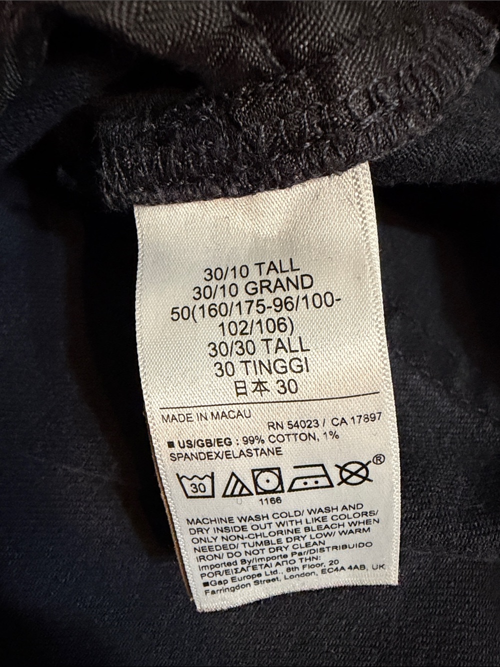 GAP Black CheekyStraight Leg Distressed Jeans size 30/10 Tall - Picture 12 of 12